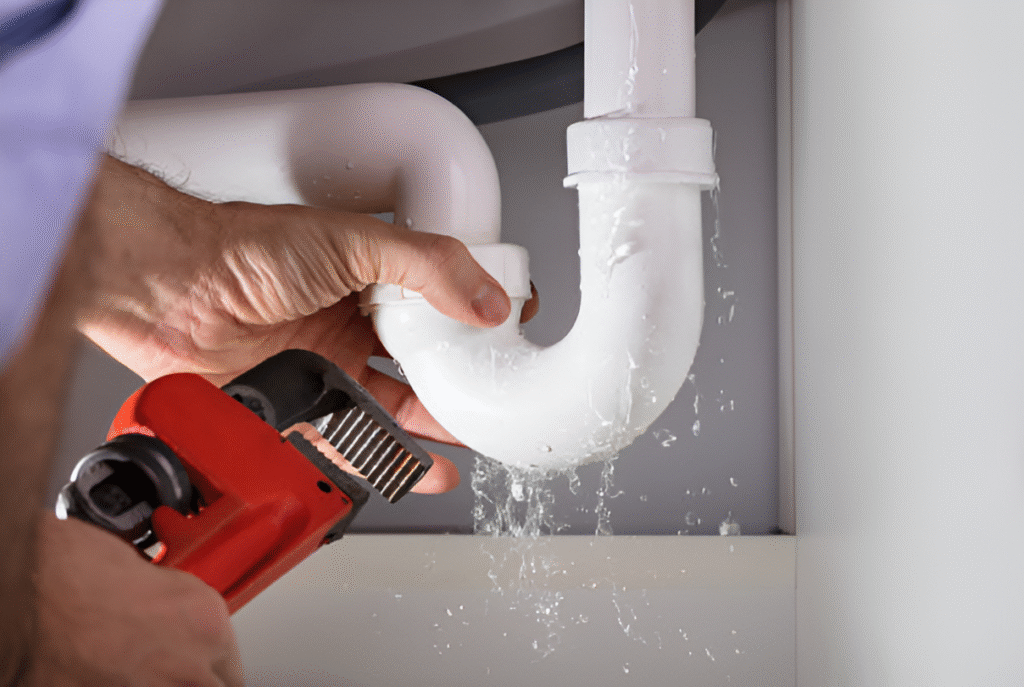 licensed plumber fixing a leaking pipe in a Paddington terrace home