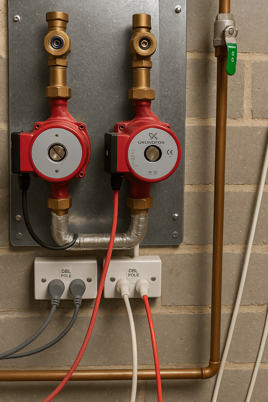 Hydronic heating circulator pump system serviced by a plumber in a Redfern building