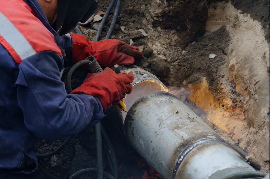 licensed plumber repairing leaking pipe in Mosman home