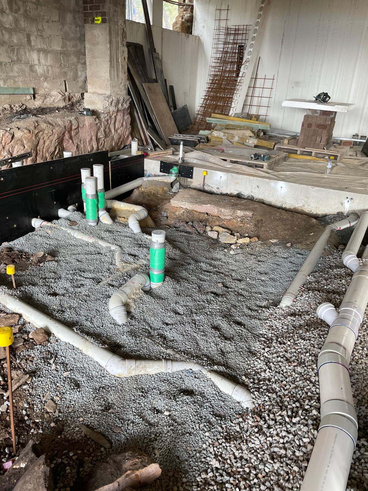 Renovation plumbing rough-in with new drainage pipes installed in Sydney home