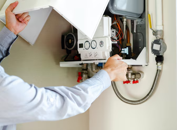 Modern gas hot water system installed at Sydney residential property