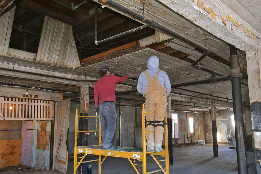 Builder inspecting timber framing during a Sydney home renovation